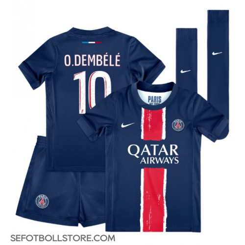 Paris Saint-Germain Ousmane Dembele #10 Replika babykläder Hemmaställ Barn 2024-25 Kortärmad (+ korta byxor)